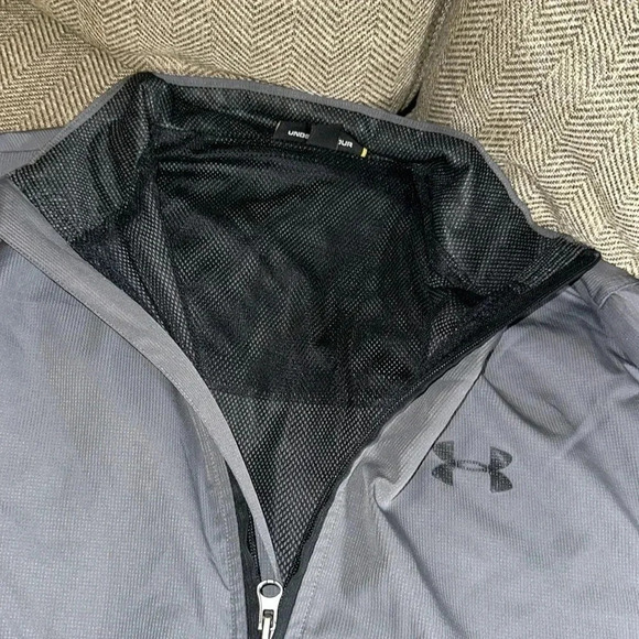 💥Under armour men zipper jacket grey and black size large - Picture 4 of 7